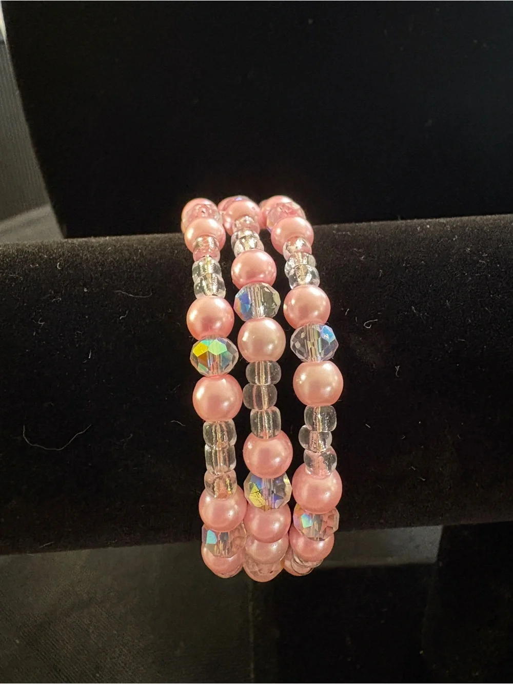 Pink Pearl & Crystal Bracelet